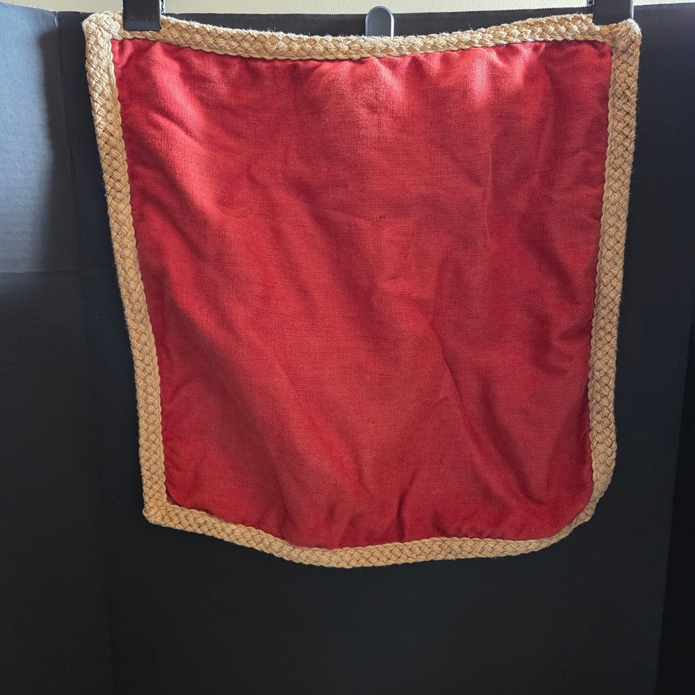 Pottery Barn Earthy Red Pillow Cover with Braided Jute Border‎ 20x20 inches